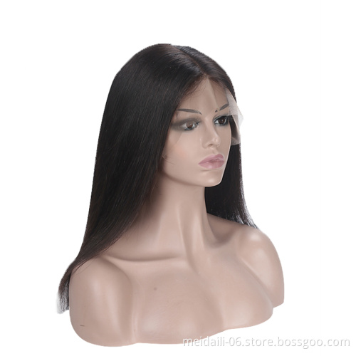 Front Wig Front Lace Human Hair wig Vendor Swiss Lace Silky Straight Wave Hair  Wigs With Baby Hair